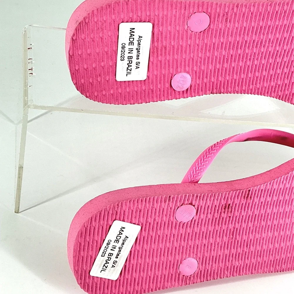 Havaianas Size Size 11 12 Pink Orange Wave Flip Flop Thong Sandals Womens Brazil